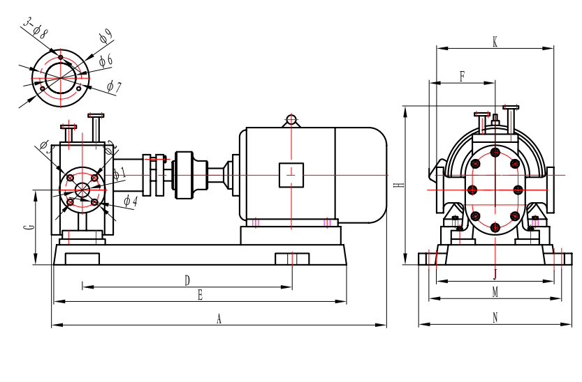 rcb沥青保温齿轮泵尺寸图